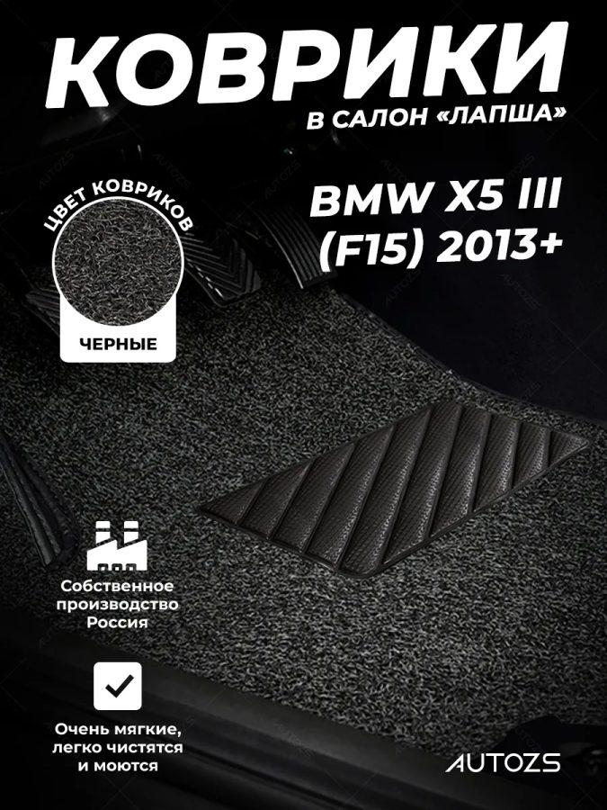 Коврики в салон ворсовые лапша для BMW X5 III (F15) (2013+)