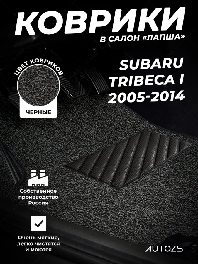 Коврики в салон ворсовые лапша для Subaru Tribeca I (2005-2014)