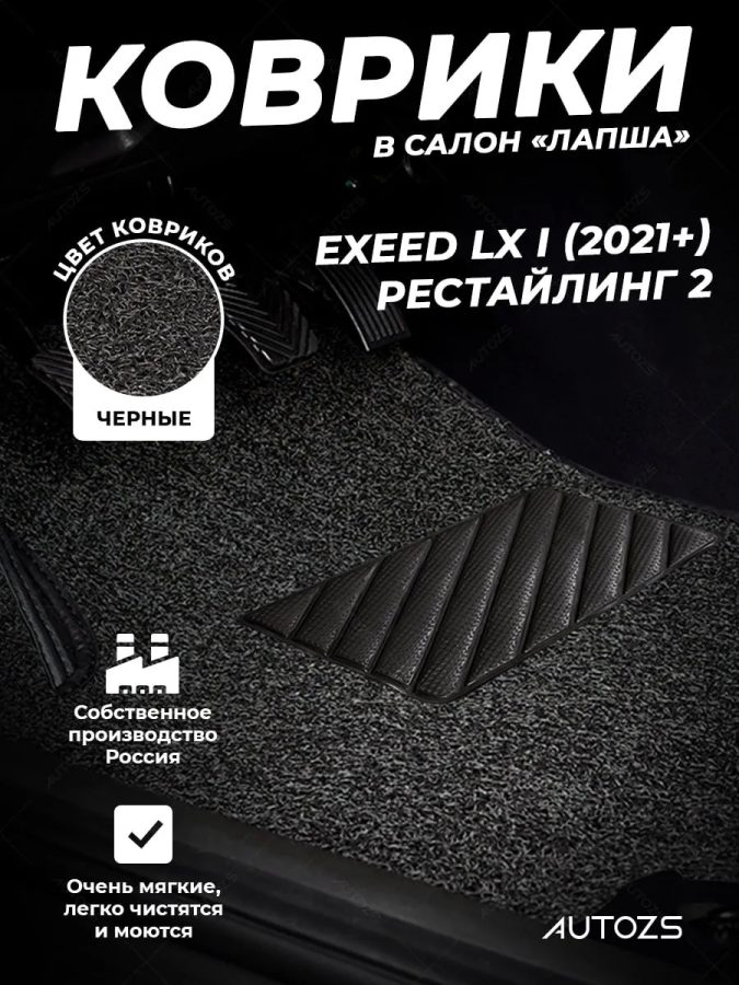 Коврики в салон ворсовые лапша для Exeed LX