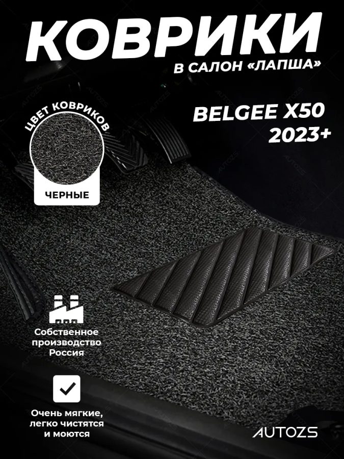 Коврики в салон ворсовые лапша для Belgee X50 (2023+)
