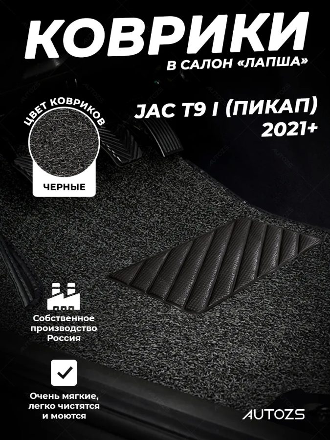 Коврики в салон ворсовые лапша для JAC T9 (2021+)