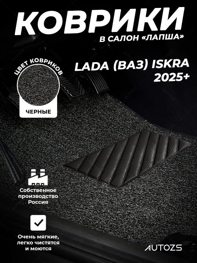 Коврики в салон ворсовые лапша для Lada Iskra (2025+)