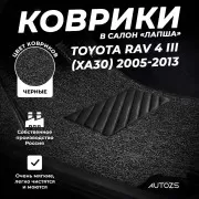 Коврики в салон ворсовые лапша для Toyota RAV 4 III (XA30) (2005-2013)