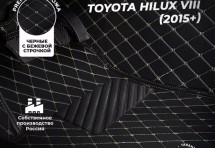 Кожаные 3D коврики с ворсом для Toyota Hilux VIII (2015+)