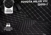 Кожаные 3D коврики с ворсом для Toyota Hilux VIII (2015+)