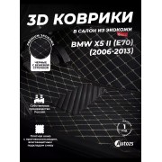Кожаные 3D коврики с ворсом для BMW X5 II (E70) (2006-2010)