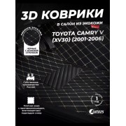 Кожаные 3D коврики с ворсом для Toyota Camry V (XV30) (2001-2006)