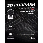 Кожаные 3D коврики Autozs Premium для BMW X3 II (F25) (2010-2014)