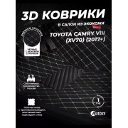Кожаные 3D коврики с ворсом для Toyota Camry VIII (XV70) (2017+)