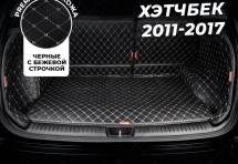Кожаные коврики в багажник для Kia Rio III Рестайлинг Хэтчбек 5 дв. (2015+)