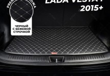 Кожаные коврики в багажник для Lada Vesta универсал (2015+)