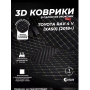 Кожаные 3D коврики Autozs Premium для Toyota RAV 4 V (XA50) (2018+)