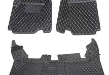 Кожаные 3D коврики Autozs Premium для Nissan Patrol VI (Y62) (2010-2014) 2 ряда сидений
