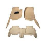Кожаные 3D коврики Autozs Premium для Toyota Land Cruiser 200 Series Рестайлинг (2012-2015) Бежевые