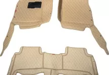 Кожаные 3D коврики Autozs Premium для Toyota Land Cruiser 200 Series Рестайлинг (2012-2015) Бежевые