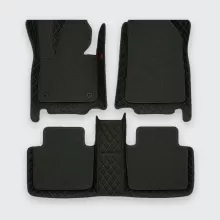 Кожаные 3D коврики с ворсом для Infiniti QX80 I (2013+) / QX56 I (2004-2010) 3 ряда сидений