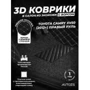 Кожаные 3D коврики с ворсом для Toyota Camry (Japan) XV50 (2012+)