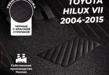 Кожаные 3D коврики с ворсом для Toyota Hilux VII (2004-2015)