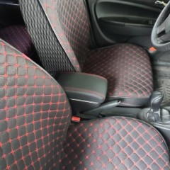 Фото покупателя: Подлокотник для Geely MK 2006-2015 c USB красная строчка