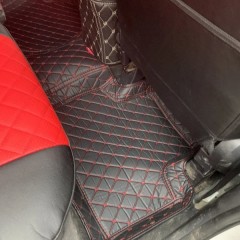 Фото покупателя: Кожаные 3D коврики Autozs Premium для Mitsubishi Outlander III Рестайлинг 2 (2015+) черные с красной строчкой