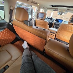 Фото покупателя: Кожаные 3D коврики с ворсом для Infiniti QX80 I (2013+) / QX56 I (2004-2010) 3 ряда сидений