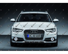 Светодиодные противотуманные фары с ангельскими глазками для Audi A6 allroad C7 (2012-2014)
