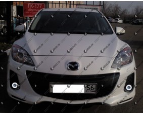 Светодиодные противотуманные фары с ангельскими глазками для Mazda 3 BL (2009-2011)