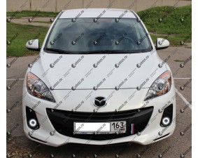 Светодиодные противотуманные фары с ангельскими глазками для Mazda 3 BL рестайлинг (2011-2013)