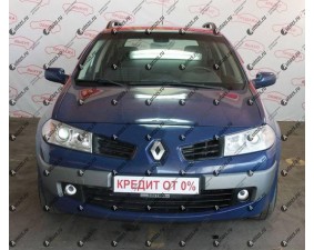 Светодиодные противотуманные фары с ангельскими глазками для Renault Megane 2 рестайлинг (2006-2009)