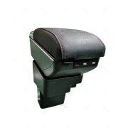 Подлокотник для Hyundai Solaris I (Verna) 2010-2017 Премиум красная строчка с USB