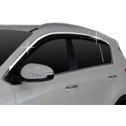 Дефлекторы боковых окон Skoda Yeti I (2009-2013) с хромированным молдингом