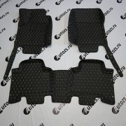 Кожаные 3D коврики Autozs Premium для Lexus GX I (2002-2009) бежевые