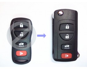 Выкидной ключ Nissan 4 кнопки B #308