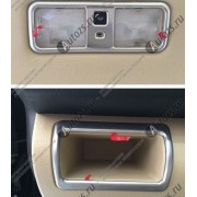 Декоративные накладки для кармашка и лампы салона Toyota Camry XV50 2011+