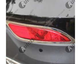 Хромированные накладки на задние ПТФ Hyundai Santa Fe 3 2012+