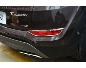 Хромированные накладки на задние ПТФ Hyundai Tucson 3 2015+ A