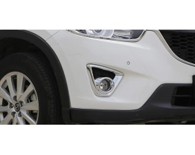 Хромированные накладки на передние ПТФ Mazda CX-5 2011-2015