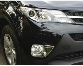Хромированные накладки на передние ПТФ Toyota RAV4 CA40 2013-2015