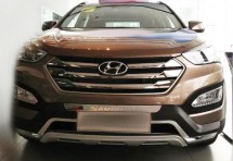 Декоративные накладки на бампер Hyundai Santa Fe 3 2013-2016 B
