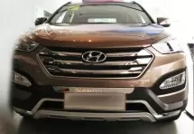 Декоративные накладки на бампер Hyundai Santa Fe 3 2013-2016 B