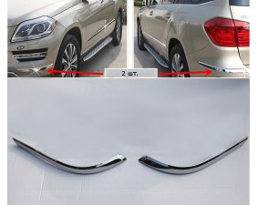 Хромированная накладка на задний бампер Mercedes-Benz GL-Класс X166 2012+