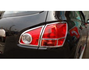 Хромированные накладки на задние фонари Nissan Qashqai J10 2007-2010 В