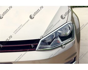 Хромированные накладки на фары Volkswagen Golf 7 поколение 2012 - 2017 Хэтчбек 3-дв.