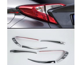 Хромированные накладки на задние фонари Toyota C-HR 2016+