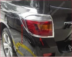 Хромированные накладки на задние фонари Toyota Highlander 2 2007-2010
