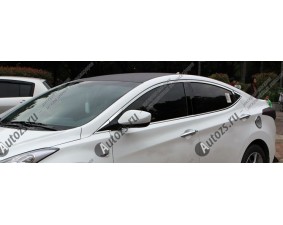 Хромированные молдинги окон Hyundai Elantra 5, Avante MD 2010-2015 седан (10 молдингов)