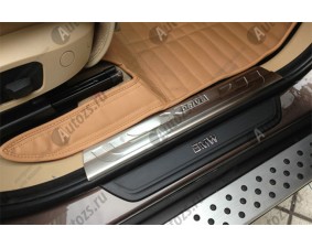 Хромированные накладки на пороги BMW X4 2014+ внутренние
