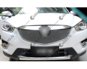 Накладка хром сетка на решетку радиатора Mazda CX-5 1 2011+
