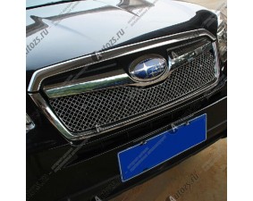 Накладка хром сетка на решетку радиатора Subaru Forester SJ 2013-2015