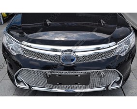 Накладка хром сетка на решетку радиатора Toyota Camry XV50 2014+